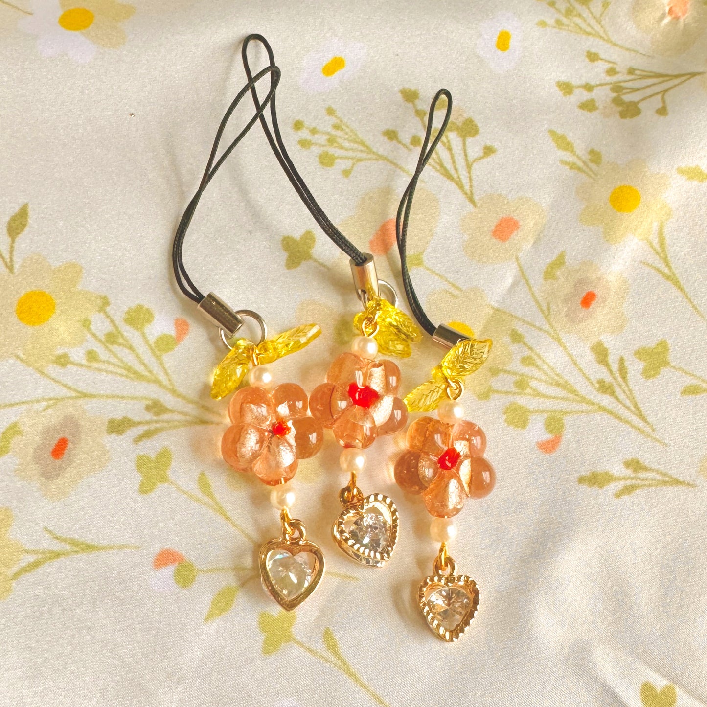 Flower Pearl Phone Charm